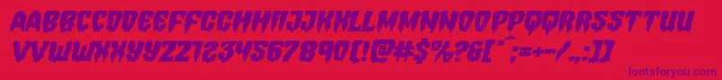 Hemogoblinexpandital Font – Purple Fonts on Red Background