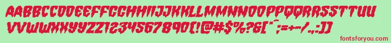 Hemogoblinexpandital Font – Red Fonts on Green Background