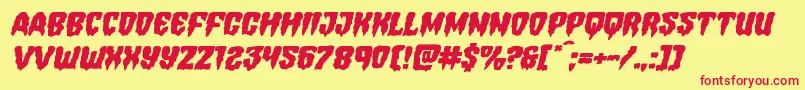 Hemogoblinexpandital Font – Red Fonts on Yellow Background
