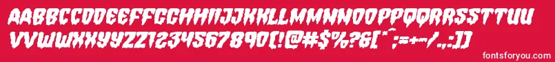 フォントHemogoblinexpandital – 赤い背景に白い文字