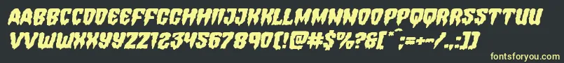 Hemogoblinexpandital Font – Yellow Fonts on Black Background