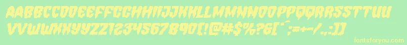 Hemogoblinexpandital Font – Yellow Fonts on Green Background