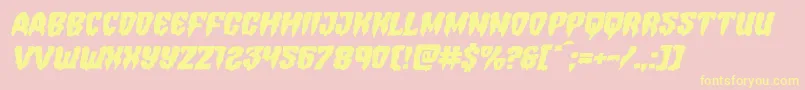 Hemogoblinexpandital Font – Yellow Fonts on Pink Background