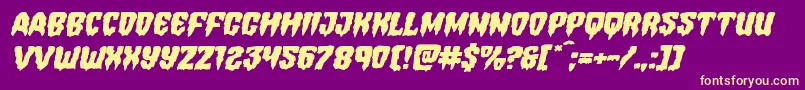 Hemogoblinexpandital-Schriftart – Gelbe Schriften auf violettem Hintergrund