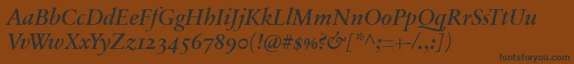 SabonnextLtDemiItalicOldStyleFigures Font – Black Fonts on Brown Background