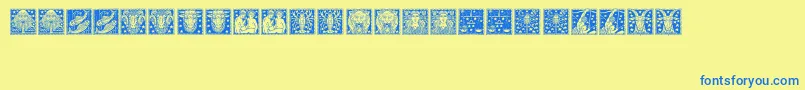 Шрифт Tierkreis4 – синие шрифты на жёлтом фоне