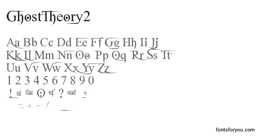 A fonte GhostTheory2 – alfabeto, números, caracteres especiais