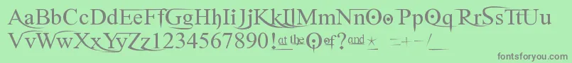 フォントGhostTheory2 – 緑の背景に灰色の文字