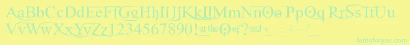 GhostTheory2 Font – Green Fonts on Yellow Background