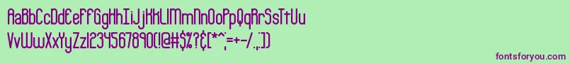Bobcaygr Font – Purple Fonts on Green Background
