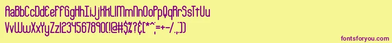 Bobcaygr Font – Purple Fonts on Yellow Background