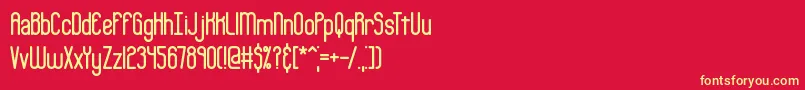 Bobcaygr Font – Yellow Fonts on Red Background