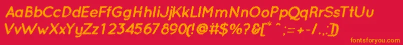 OcieBolditalic Font – Orange Fonts on Red Background