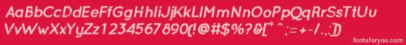 OcieBolditalic Font – Pink Fonts on Red Background