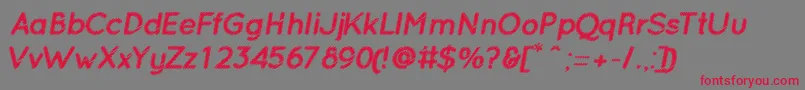 OcieBolditalic Font – Red Fonts on Gray Background
