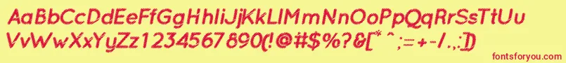 OcieBolditalic Font – Red Fonts on Yellow Background