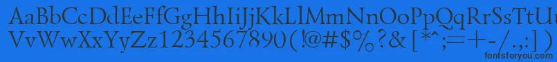 Czcionka LazurskyPlain.001.001 – czarne czcionki na niebieskim tle