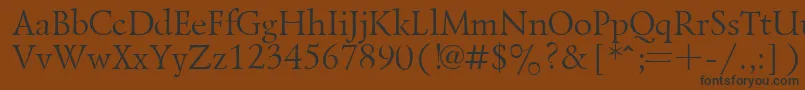 LazurskyPlain.001.001-fontti – mustat fontit ruskealla taustalla