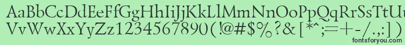 フォントLazurskyPlain.001.001 – 緑の背景に黒い文字