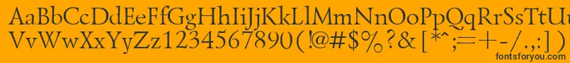 LazurskyPlain.001.001-fontti – mustat fontit oranssilla taustalla