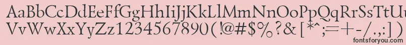 Czcionka LazurskyPlain.001.001 – czarne czcionki na różowym tle