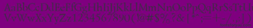 LazurskyPlain.001.001-fontti – mustat fontit violetilla taustalla