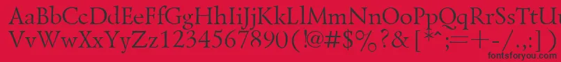 LazurskyPlain.001.001-fontti – mustat fontit punaisella taustalla