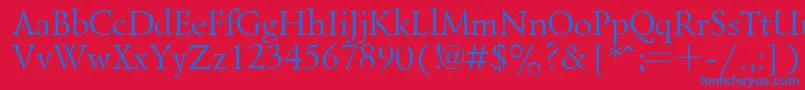 LazurskyPlain.001.001 Font – Blue Fonts on Red Background