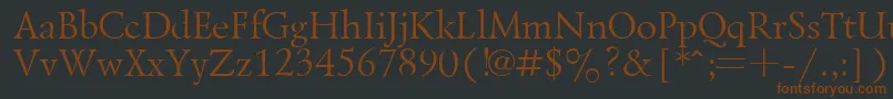 Шрифт LazurskyPlain.001.001 – коричневые шрифты на чёрном фоне