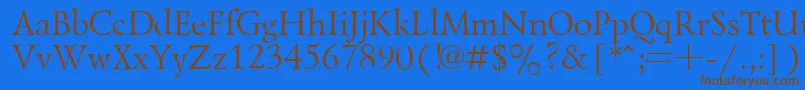 LazurskyPlain.001.001-Schriftart – Braune Schriften auf blauem Hintergrund