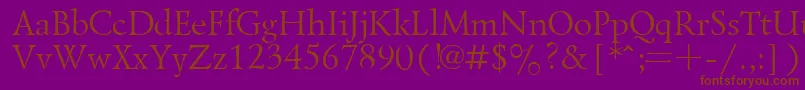 LazurskyPlain.001.001 Font – Brown Fonts on Purple Background