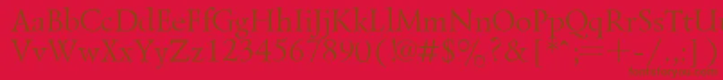 フォントLazurskyPlain.001.001 – 赤い背景に茶色の文字