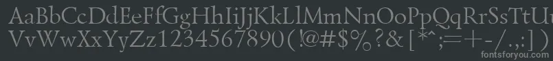 フォントLazurskyPlain.001.001 – 黒い背景に灰色の文字
