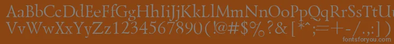 フォントLazurskyPlain.001.001 – 茶色の背景に灰色の文字