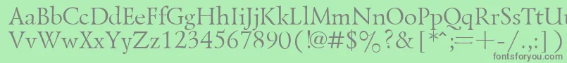 LazurskyPlain.001.001-fontti – harmaat kirjasimet vihreällä taustalla