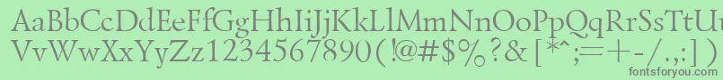 フォントLazurskyPlain.001.001 – 緑の背景に灰色の文字