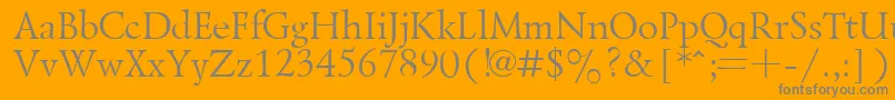 Czcionka LazurskyPlain.001.001 – szare czcionki na pomarańczowym tle