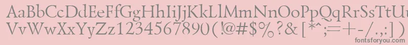 フォントLazurskyPlain.001.001 – ピンクの背景に灰色の文字
