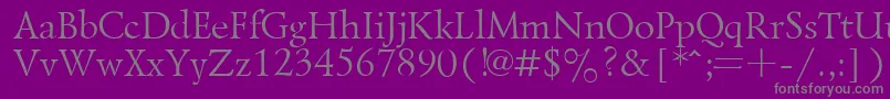 Czcionka LazurskyPlain.001.001 – szare czcionki na fioletowym tle