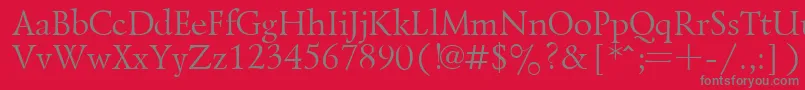 Czcionka LazurskyPlain.001.001 – szare czcionki na czerwonym tle