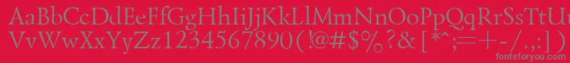 フォントLazurskyPlain.001.001 – 赤い背景に灰色の文字