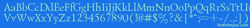 Шрифт LazurskyPlain.001.001 – зелёные шрифты на синем фоне