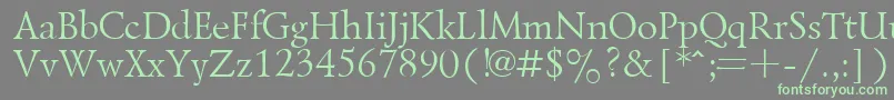 フォントLazurskyPlain.001.001 – 灰色の背景に緑のフォント