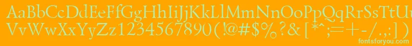 LazurskyPlain.001.001-fontti – vihreät fontit oranssilla taustalla