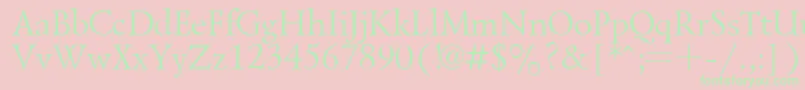 LazurskyPlain.001.001-fontti – vihreät fontit vaaleanpunaisella taustalla