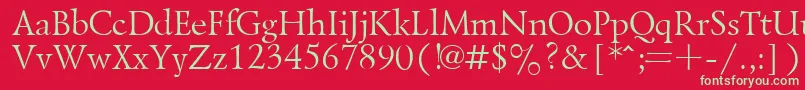LazurskyPlain.001.001-fontti – vihreät fontit punaisella taustalla