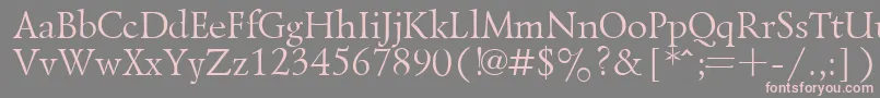 Czcionka LazurskyPlain.001.001 – różowe czcionki na szarym tle