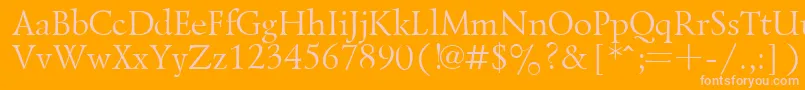 フォントLazurskyPlain.001.001 – オレンジの背景にピンクのフォント