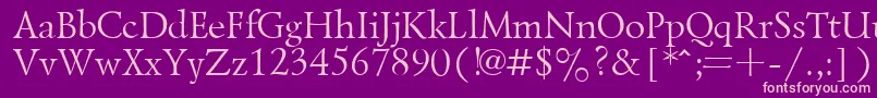 LazurskyPlain.001.001-fontti – vaaleanpunaiset fontit violetilla taustalla