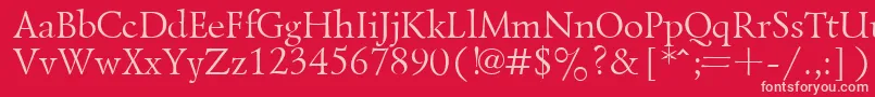 LazurskyPlain.001.001-fontti – vaaleanpunaiset fontit punaisella taustalla